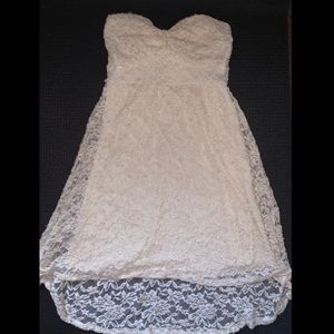 Creamy white tail long dress